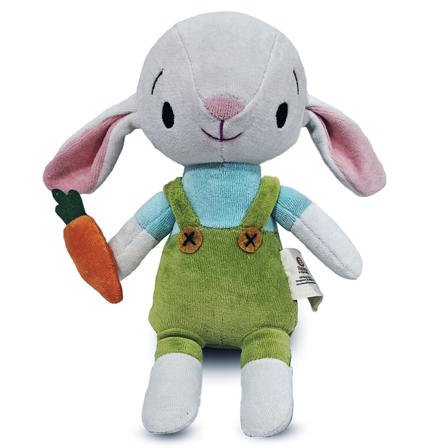 Organic Cotton Baby Boy Bunny Plush - 10" Soft & Safe Companion