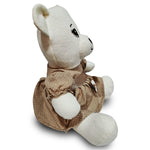 15"Organic Mama Bear – Cream with Beige Polka Dot Dress