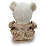 15"Organic Mama Bear – Cream with Beige Polka Dot Dress