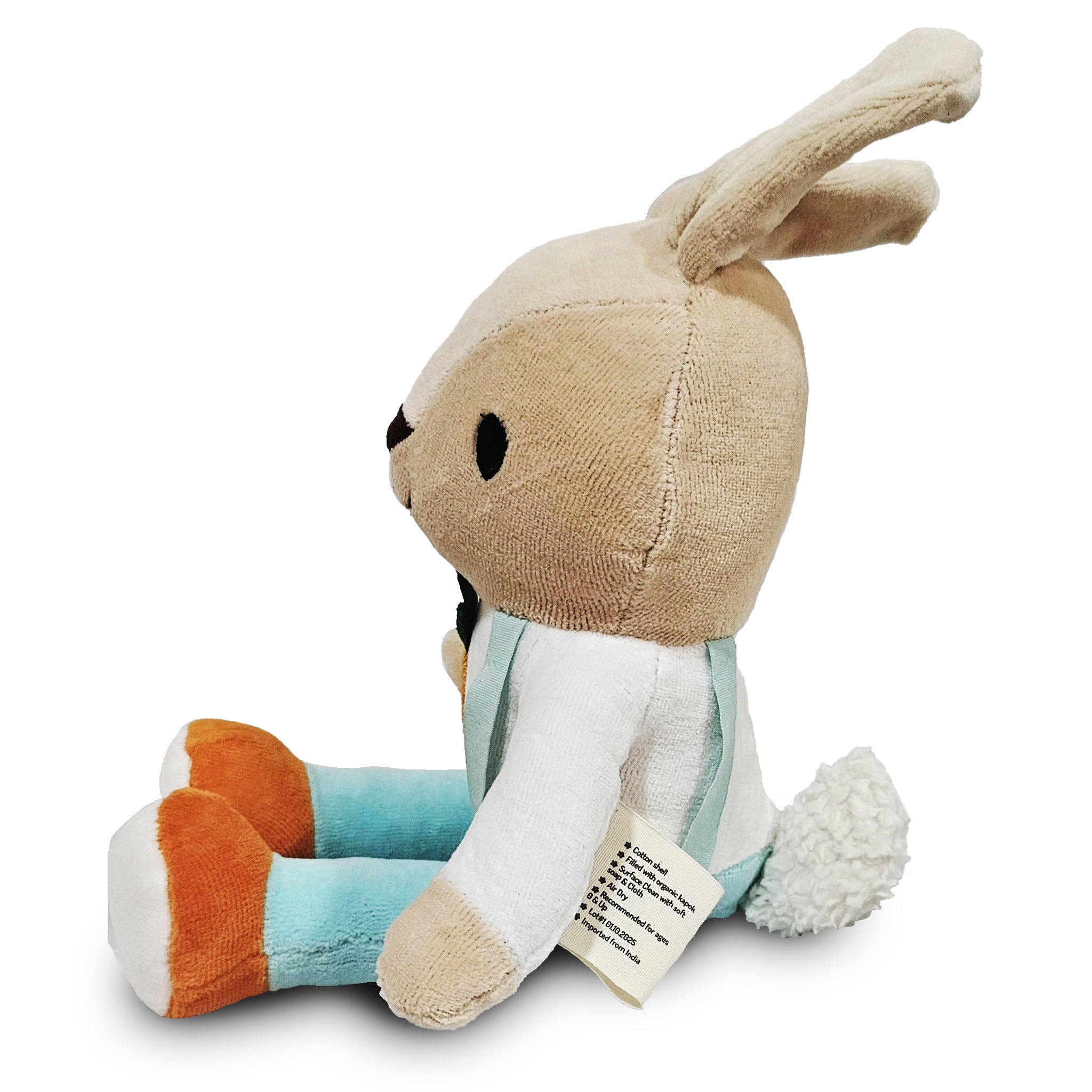 Organic Cotton Boy Bunny Plush - 12" Eco-Friendly Stuffed Animal