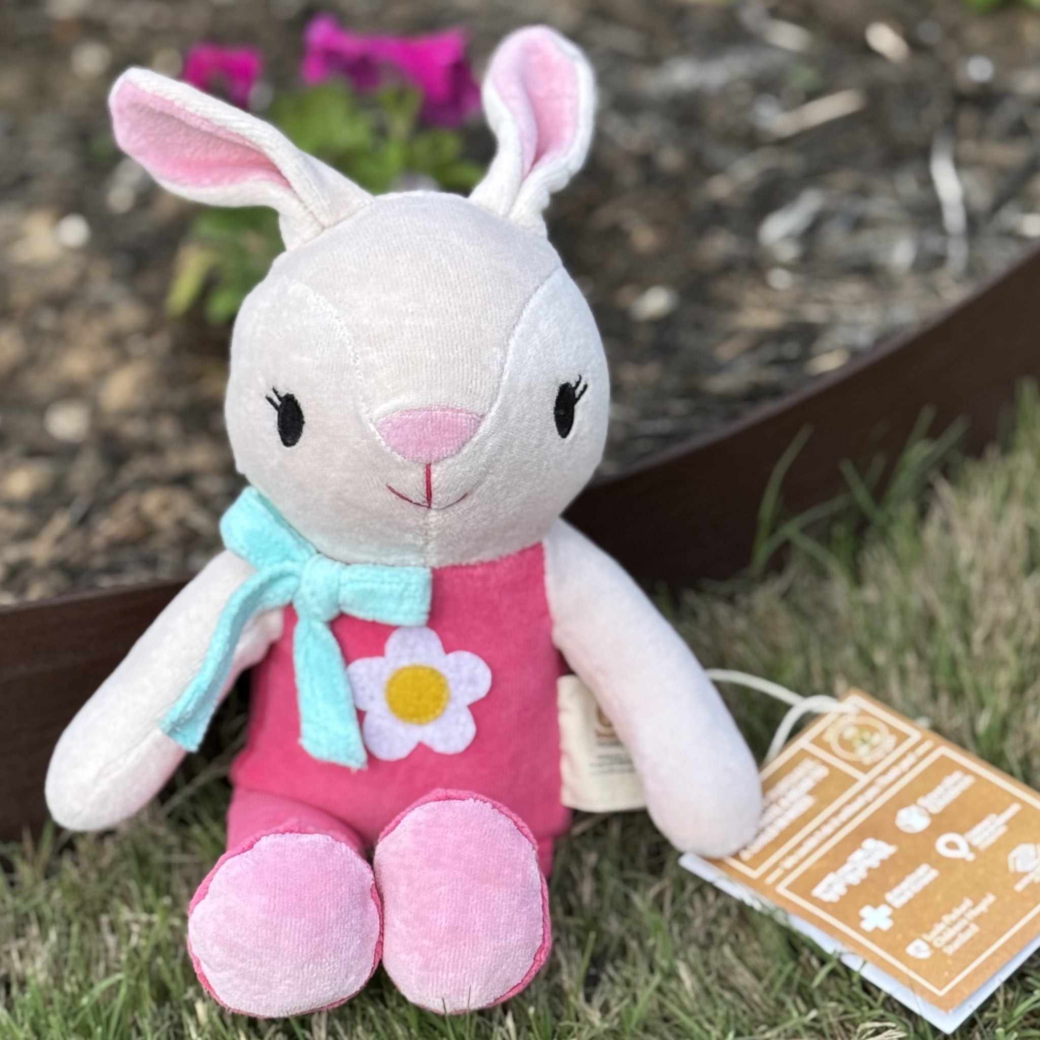 Organic Cotton Girl Bunny Plush | Eco-Friendly Easter Stuffed Animal – 12"