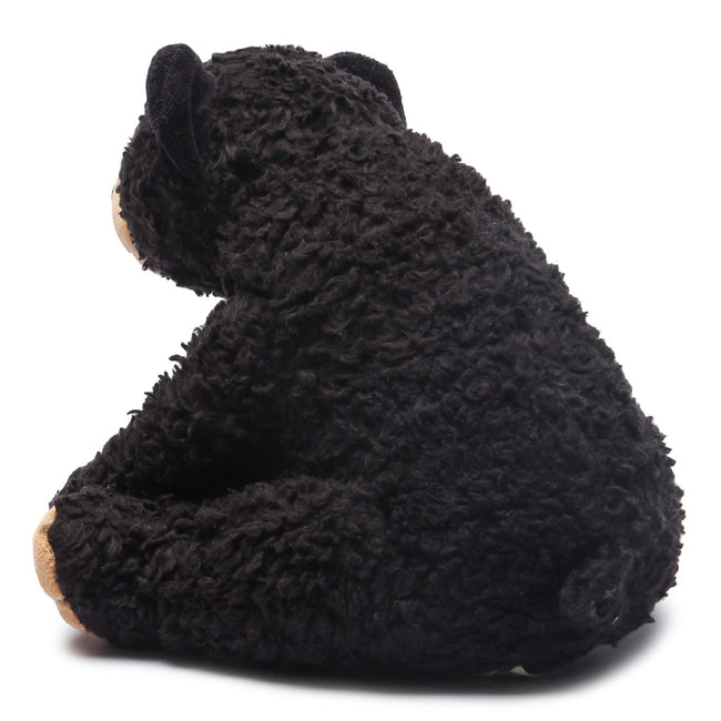 Back view of the Black Bear plush toy for children and babies by Bears for Humanity
