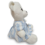 15" Organic Mama Bear in Blue & White Stripe Summer Dress – GOTS Certified | Bears for Humanity