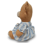 15" Butterrum Mama Bear in Organic Blue & White Stripe Dress