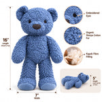 16” Blue Organic Cotton Sherpa Bear
