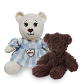 Mama Bear in Blue & White Stripe Summer Dress & Choco Baby Bear Bundle