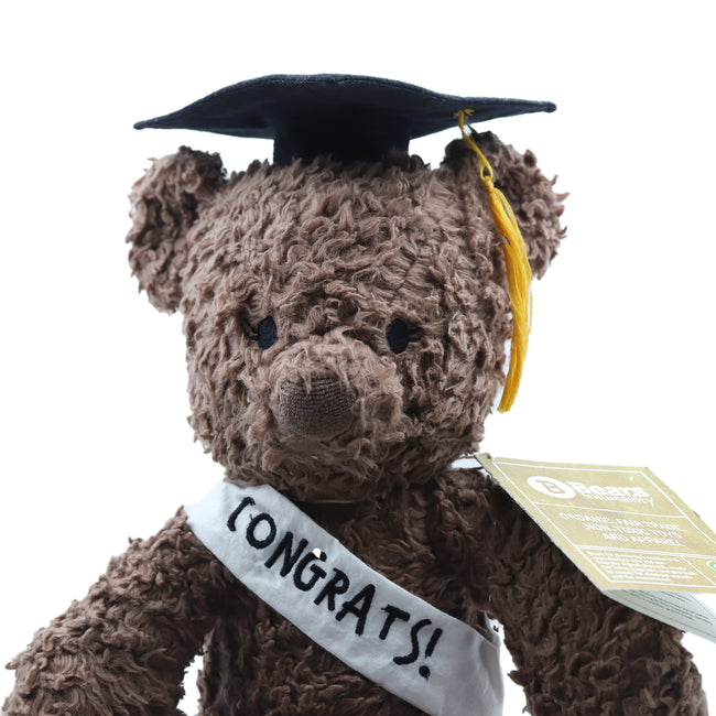 Herbal Dye Sherpa Graduation Bear - Chocolate Brown - 50% Off Discount Applied at Checkout