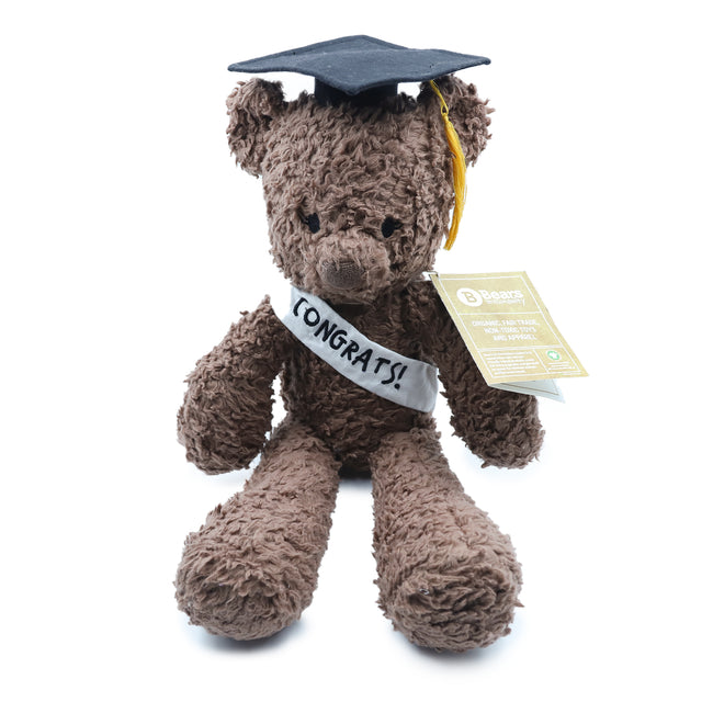 Herbal Dye Sherpa Graduation Bear - Chocolate Brown - 50% Off Discount Applied at Checkout