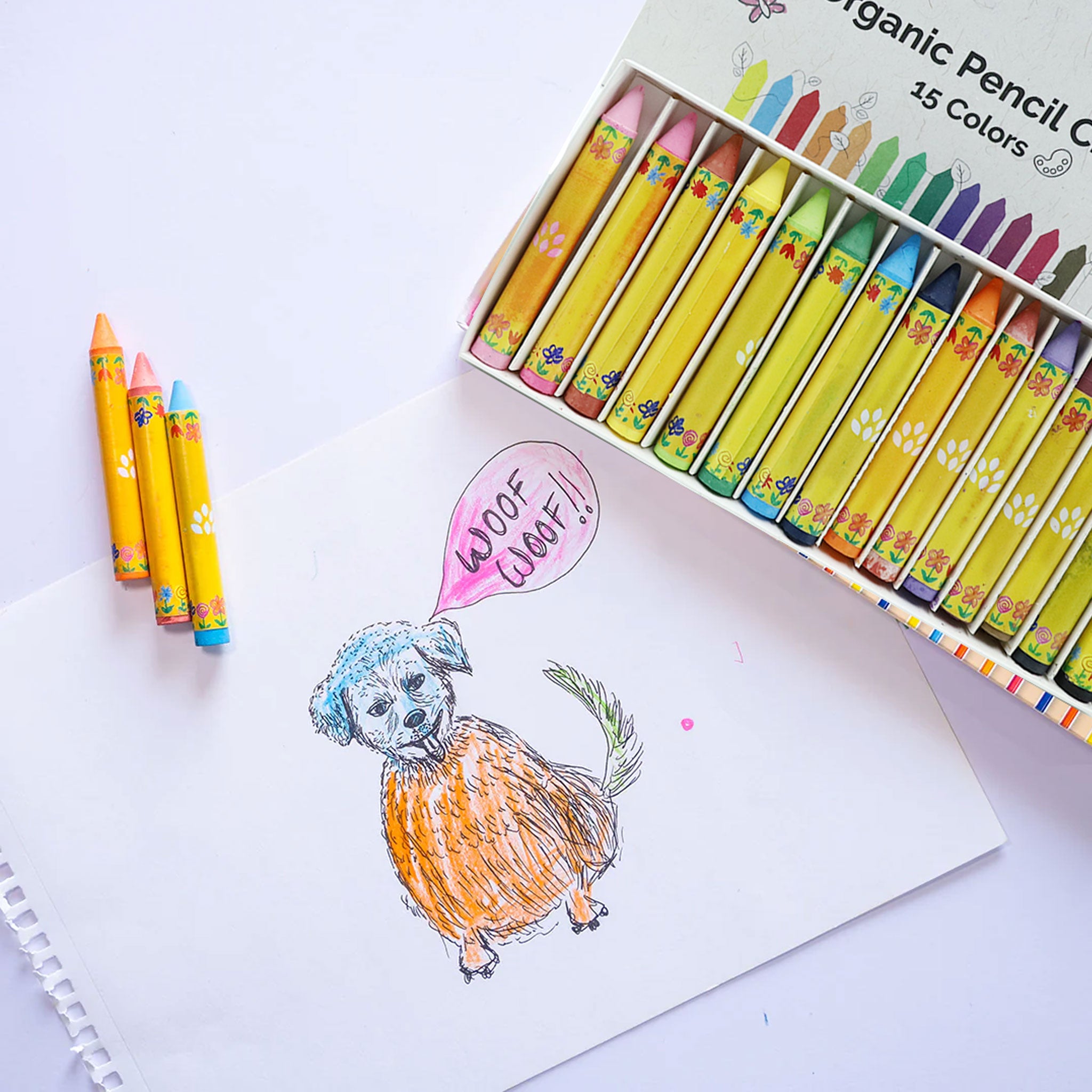 Organic Pencil Crayons - 15 Crayons Set – Bears for Humanity