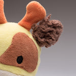 Close up of ears and horn details on Organic Stuffed Giraffe
