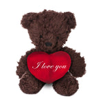 I Love You Herbal Dye Sherpa Bear with Red Heart